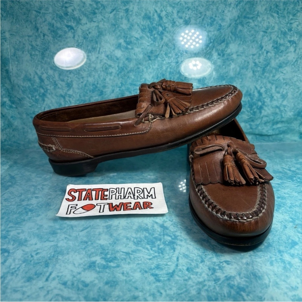 Johnson & Murphy Men’s Dark Brown Rubber Sole Tassle Loafer Dress Shoe Size 10.5